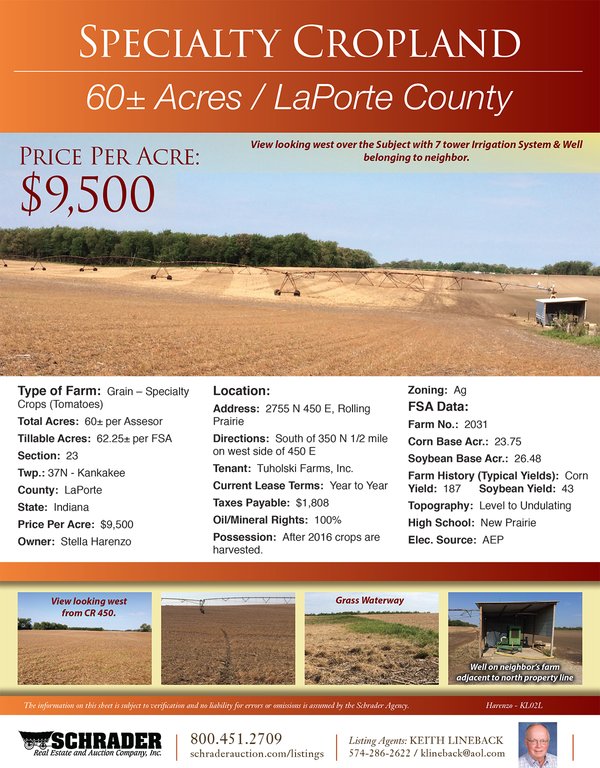 Listing brochure cover - Specialty Cropland